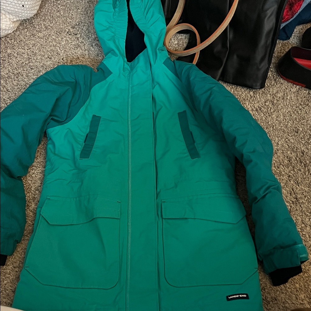 Lands’ End Teal Hooded Jacket